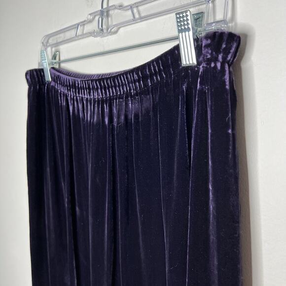 Eileen Fisher Skirt Womens Small Purple Velvet Maxi Silk Blend Elastic Waist - Picture 7 of 11